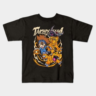 Taichi Yagami x Agumon and greymon Kids T-Shirt